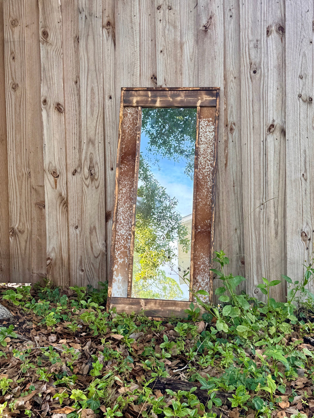 Standard size cowhide mirror