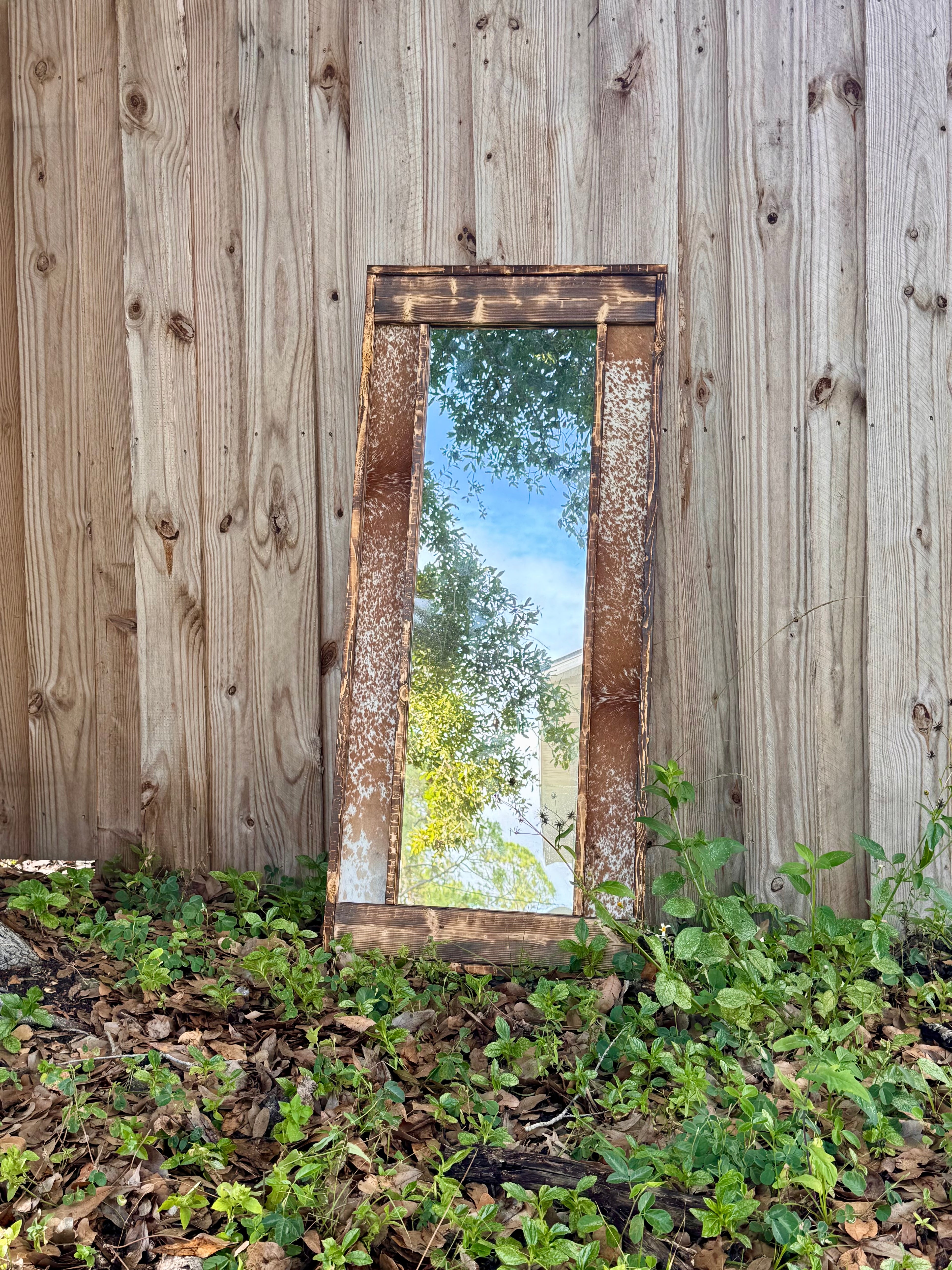 Standard size cowhide mirror